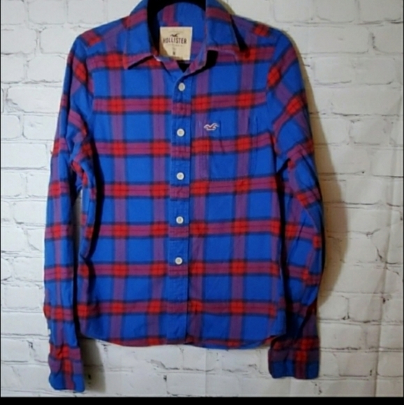 Hollister Other - Hollitser Blue & Red Plaid Cozy Flannel Shirt